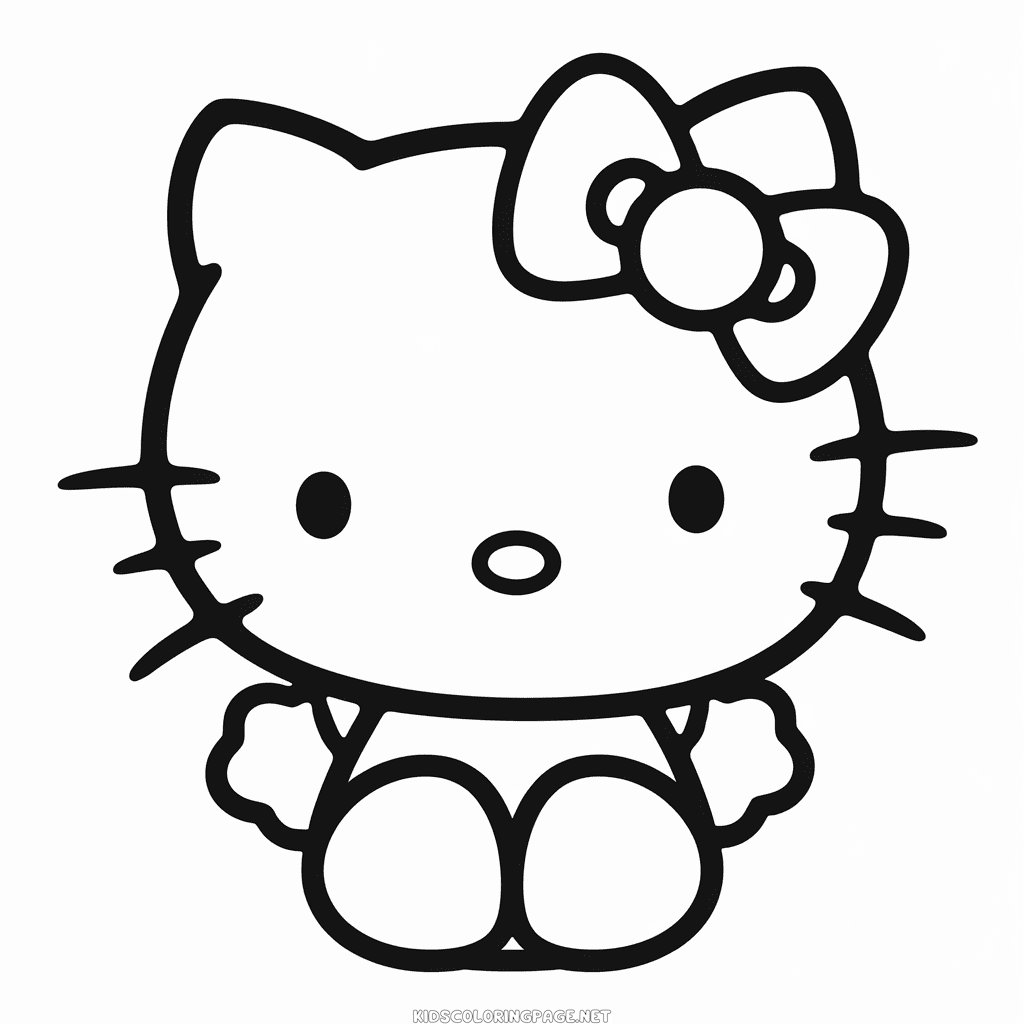 Anime hello kitty coloring page