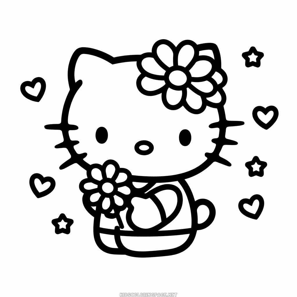 Free hello kitty coloring page