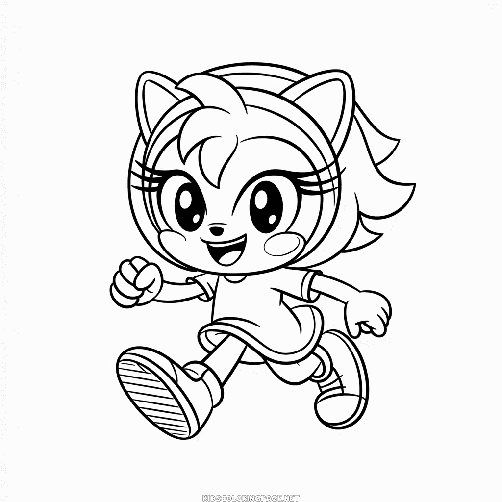 Aimee from sonic coloring page