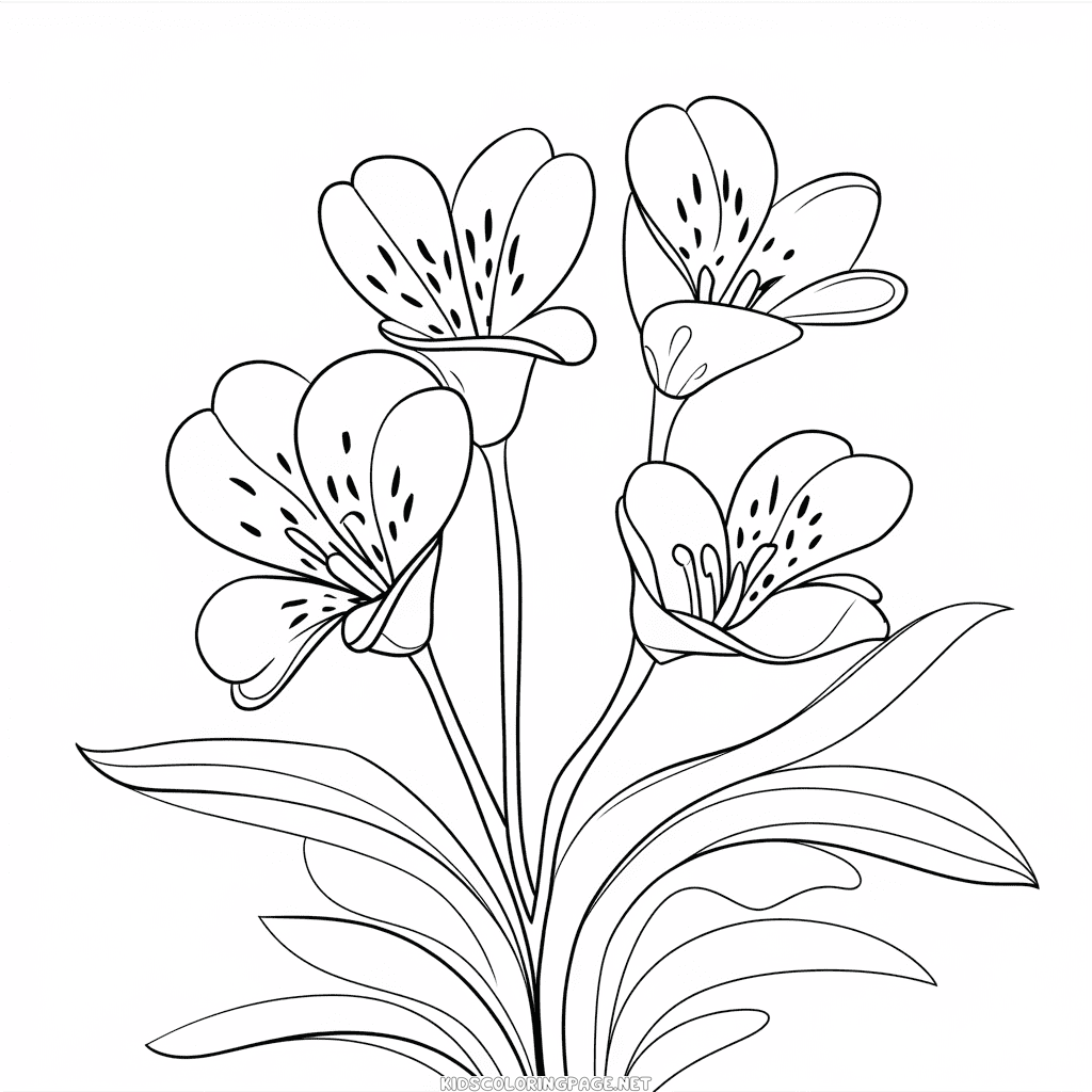 Alstroemeria flower coloring page