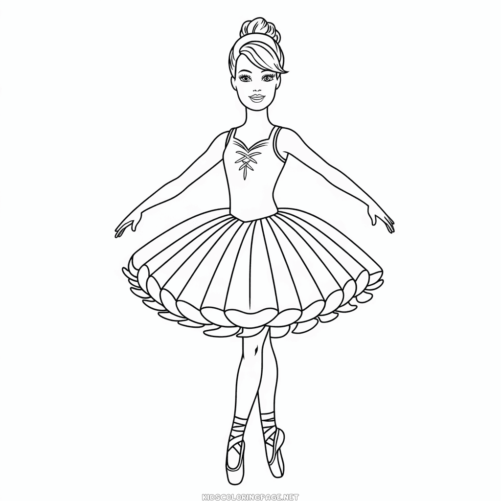 Barbie ballerina coloring page