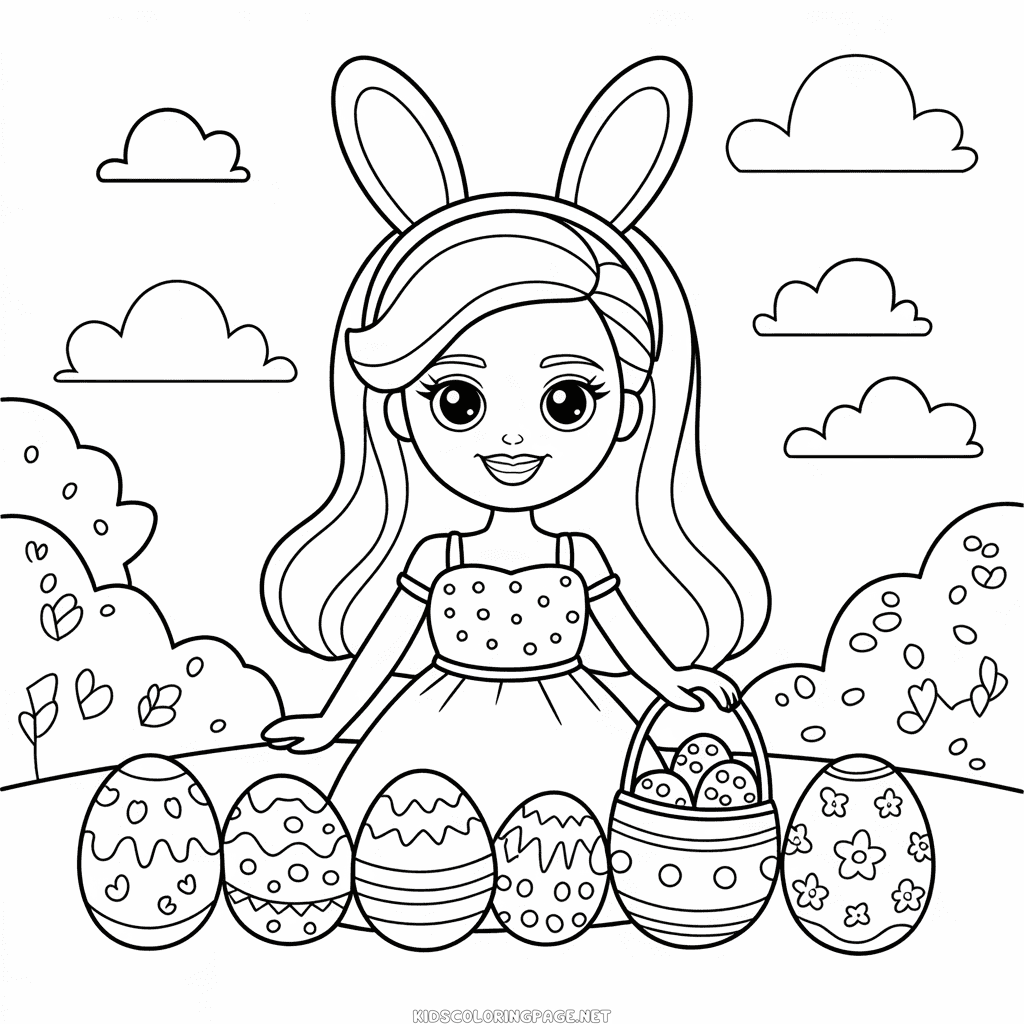 Barbie Easter Holidays coloring page