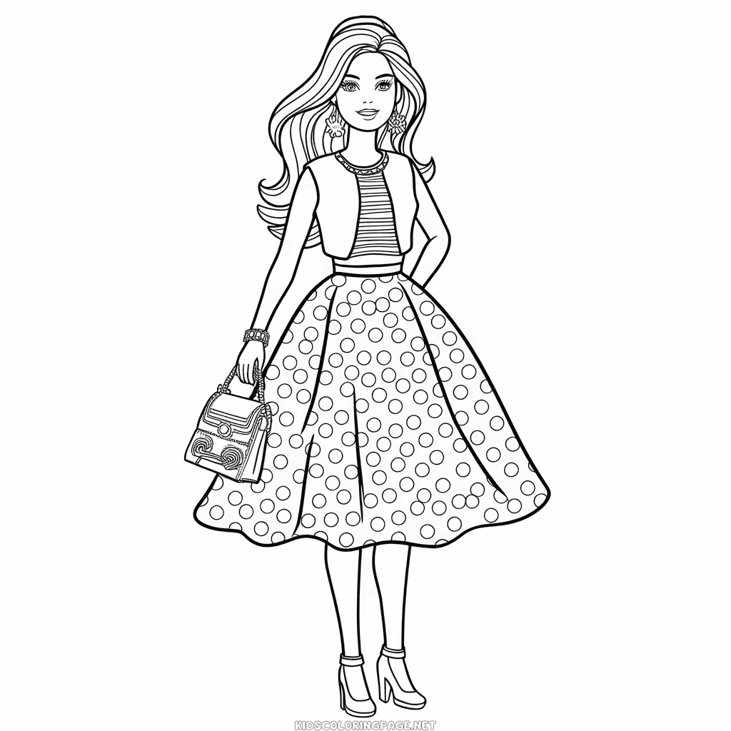 Barbie outfit coloring page