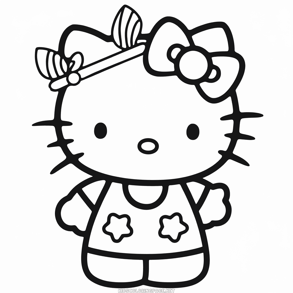 Hello kitty coloring page to print
