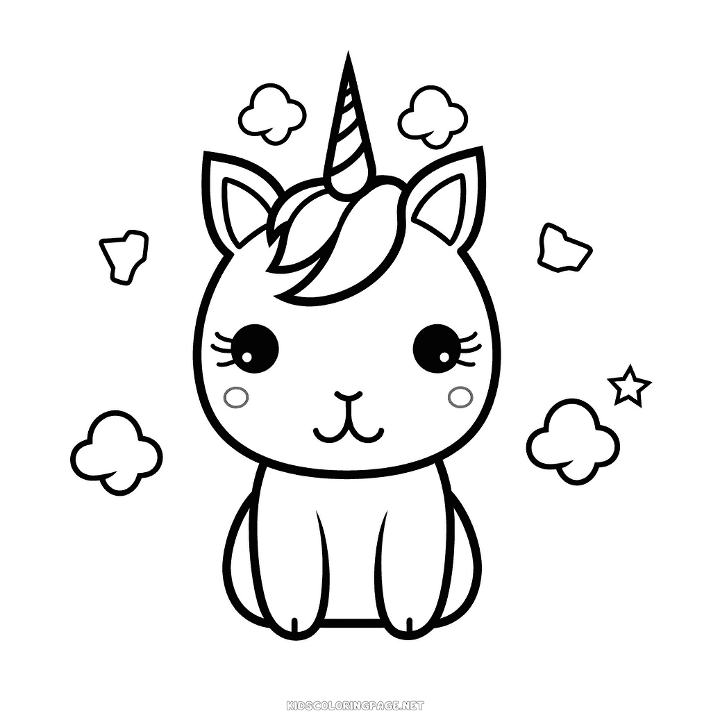 Bunny unicorn coloring page
