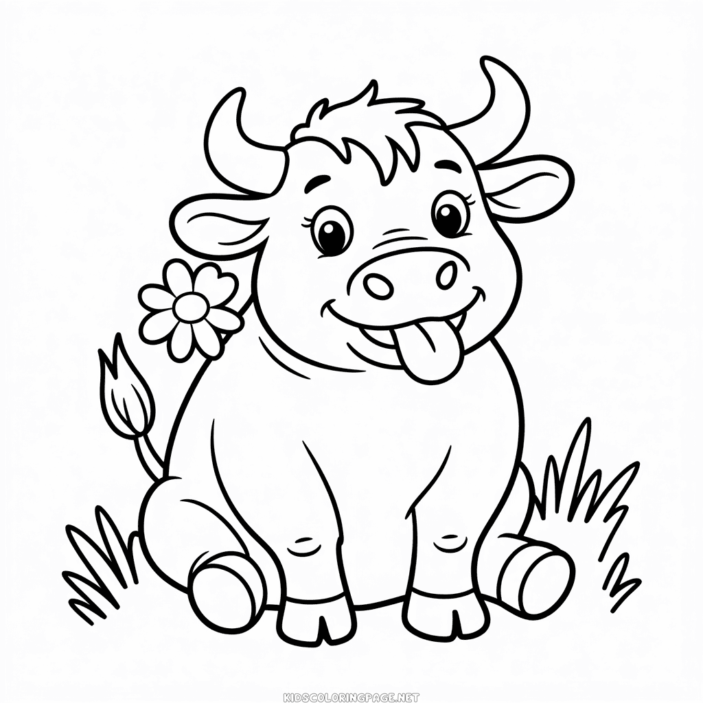 Cartoon Bull coloring page