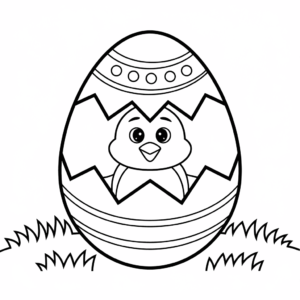 Cartoon Easter coloring page
