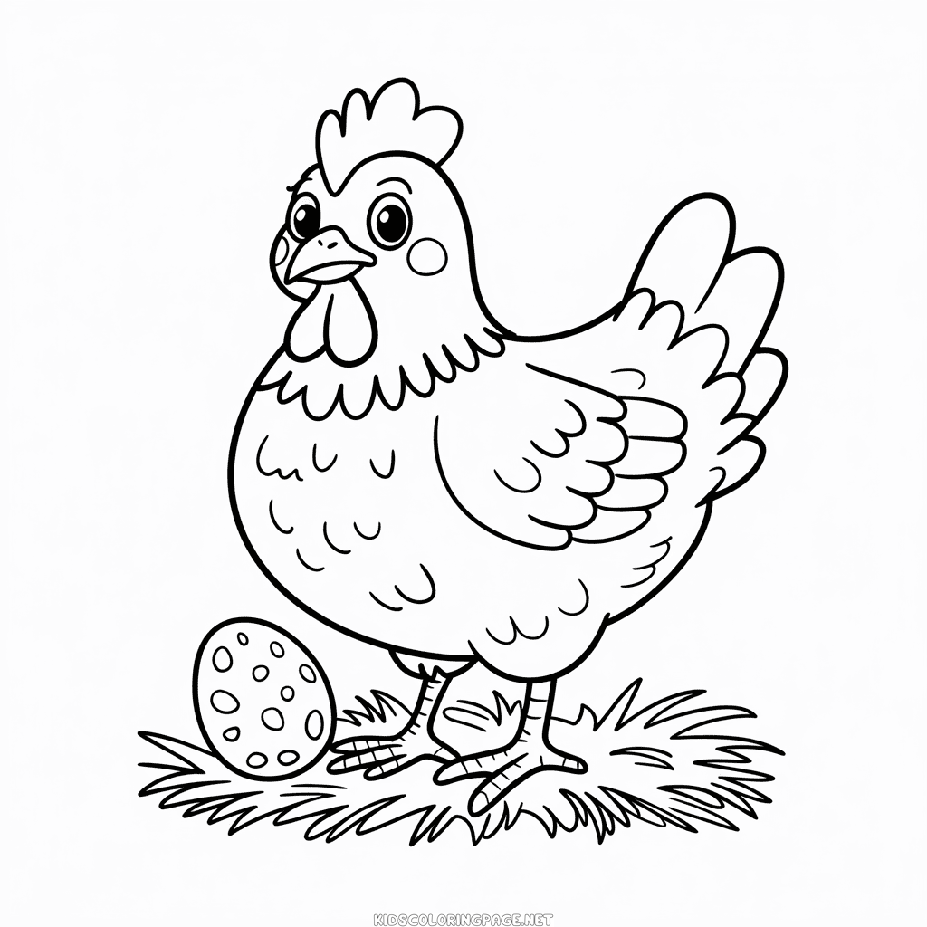 Chicken Animal Coloring Page