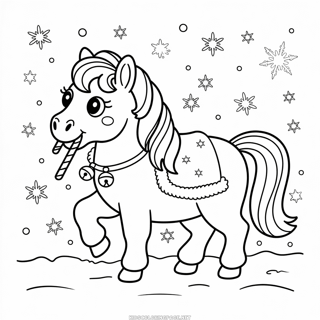 Christmas Pony coloring page