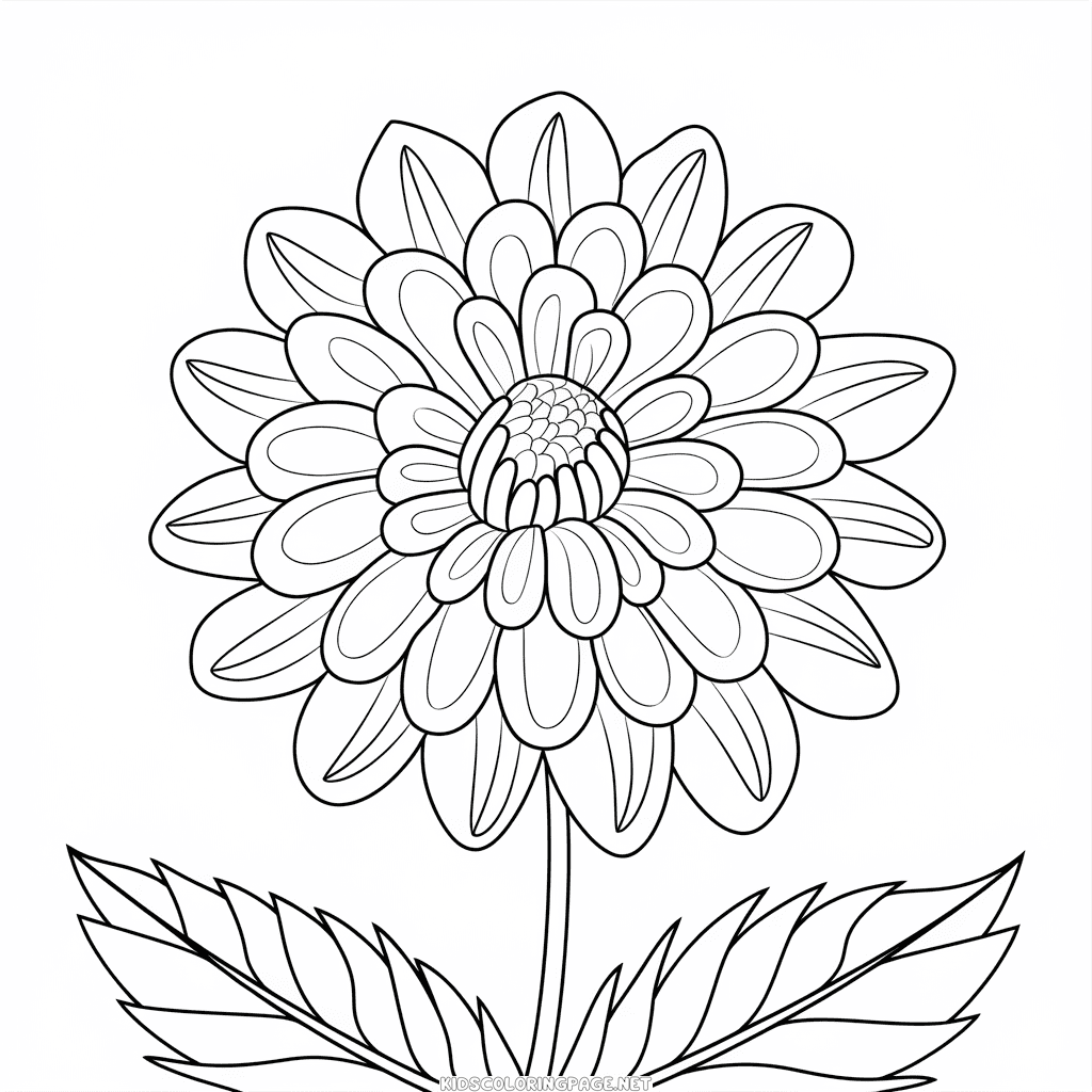 Dahlia flower coloring page