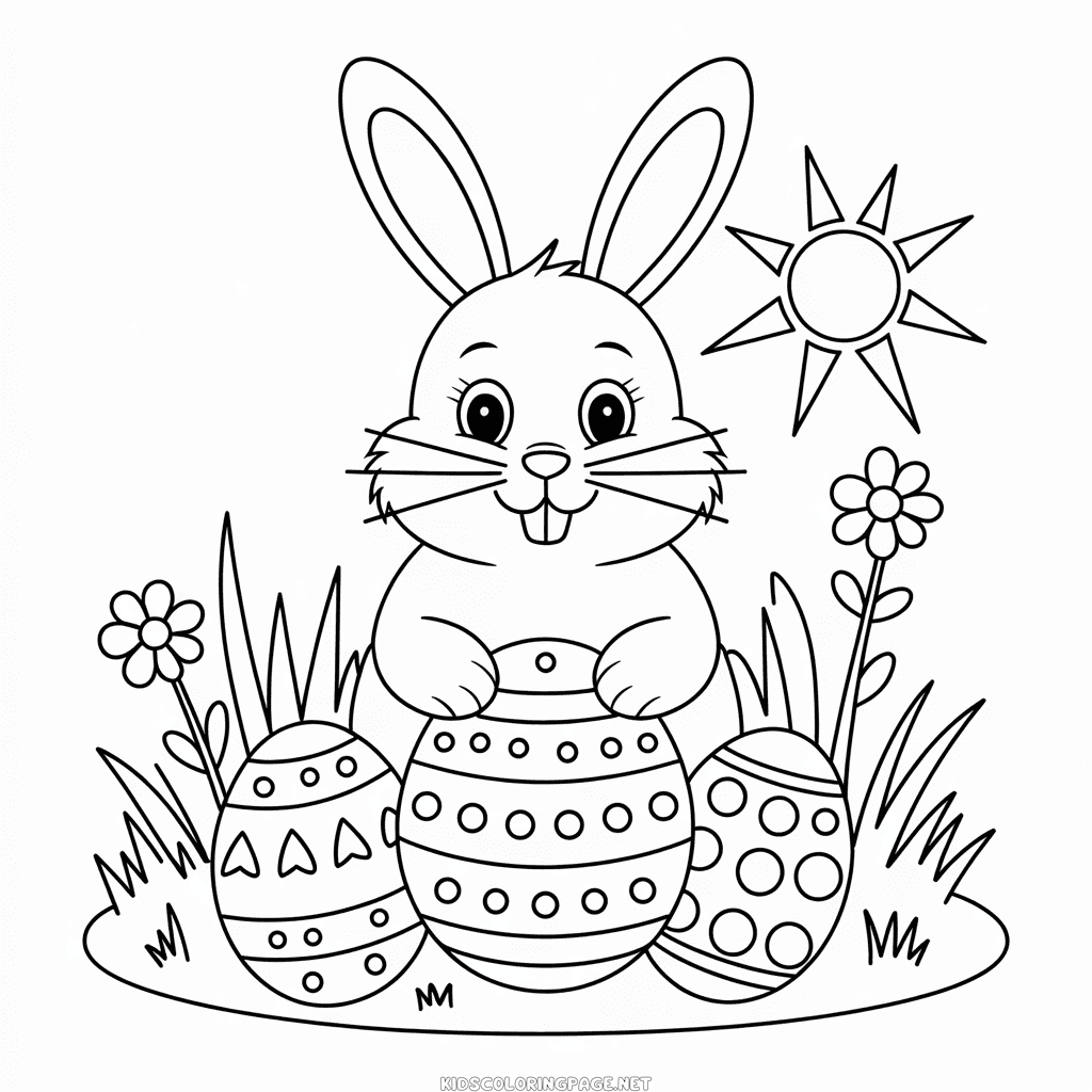 Easter bunny coloring page