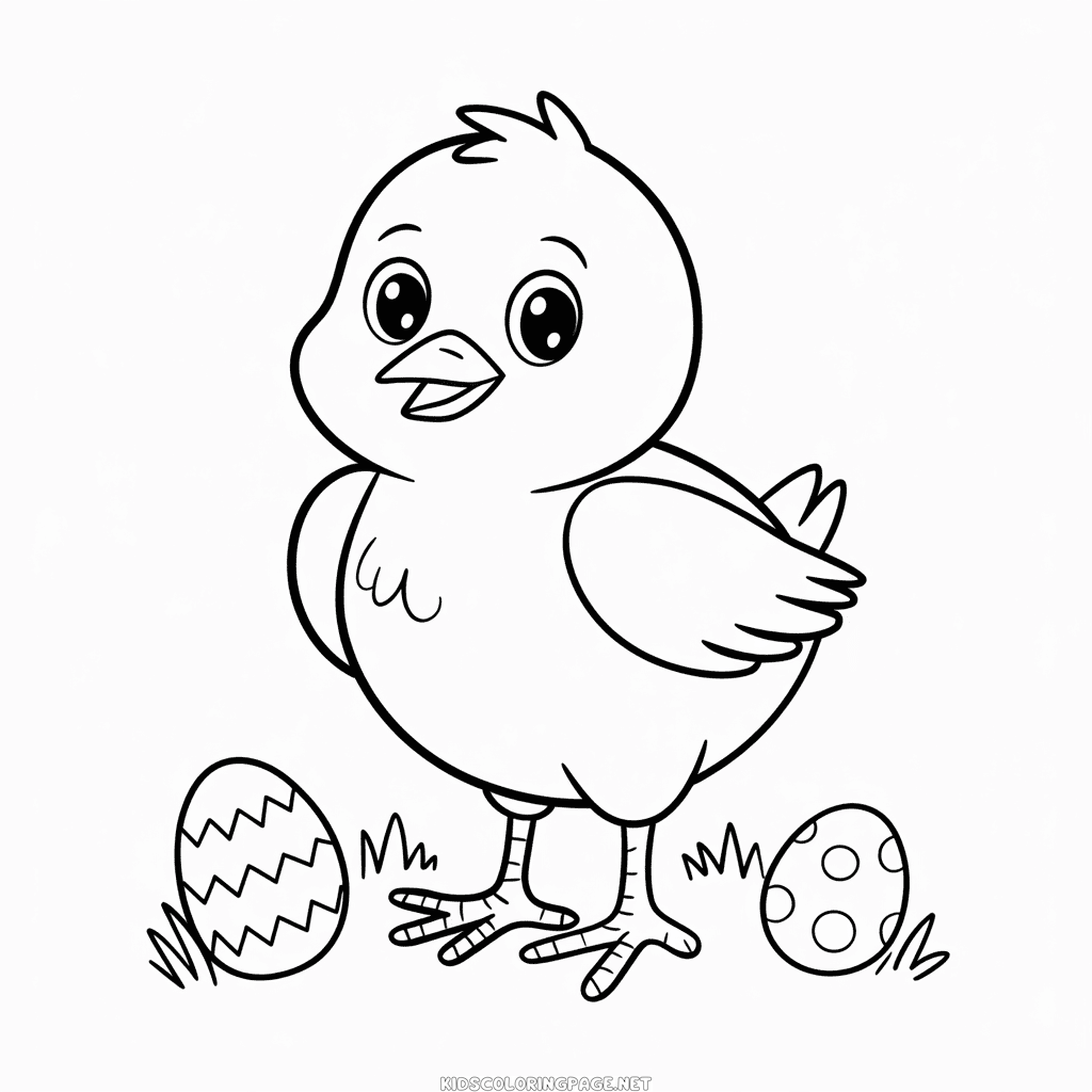 Easter chick coloring page