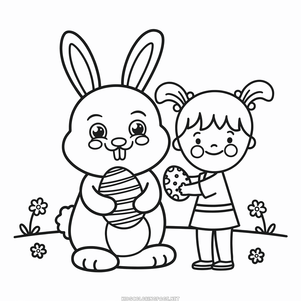 Easter friends coloring page