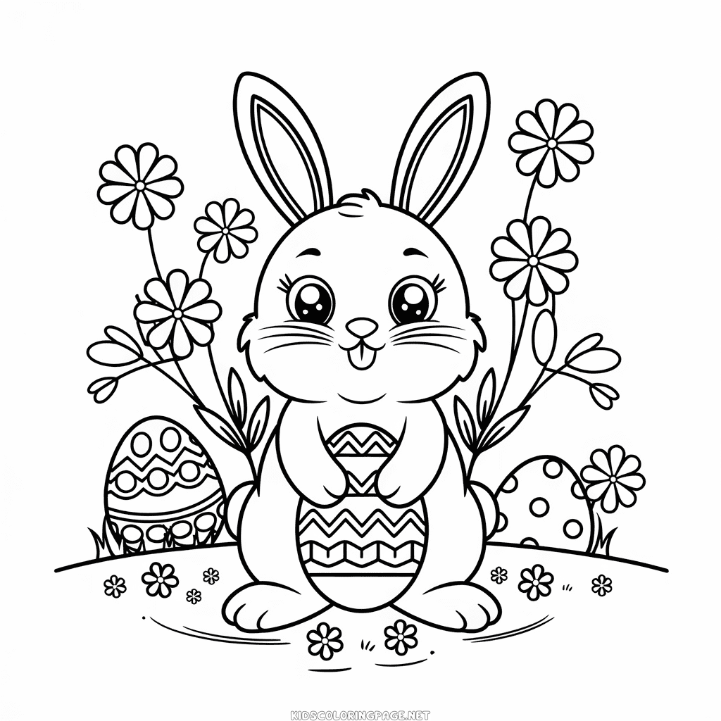 Easter rabbit coloring page