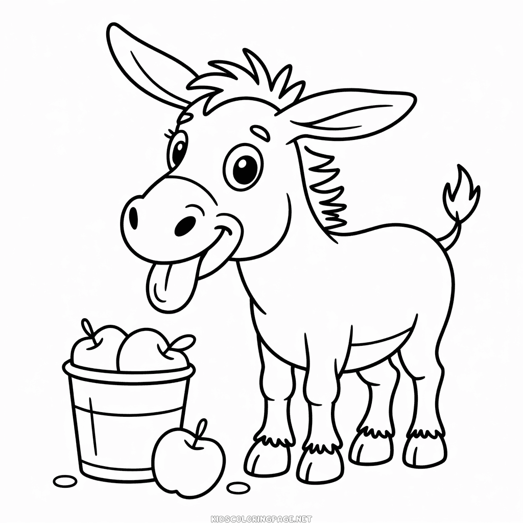 Funny Donkey coloring page