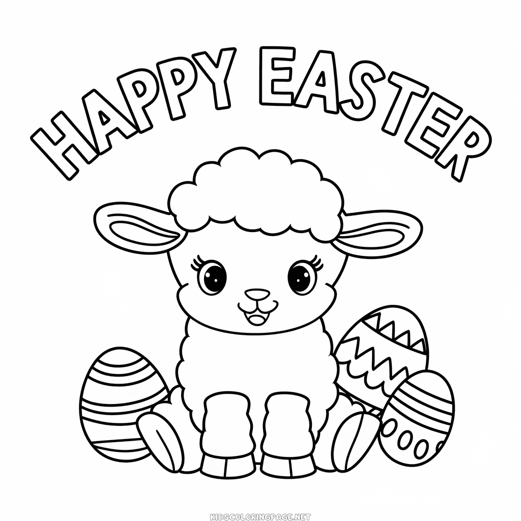 Happy Easter coloring page