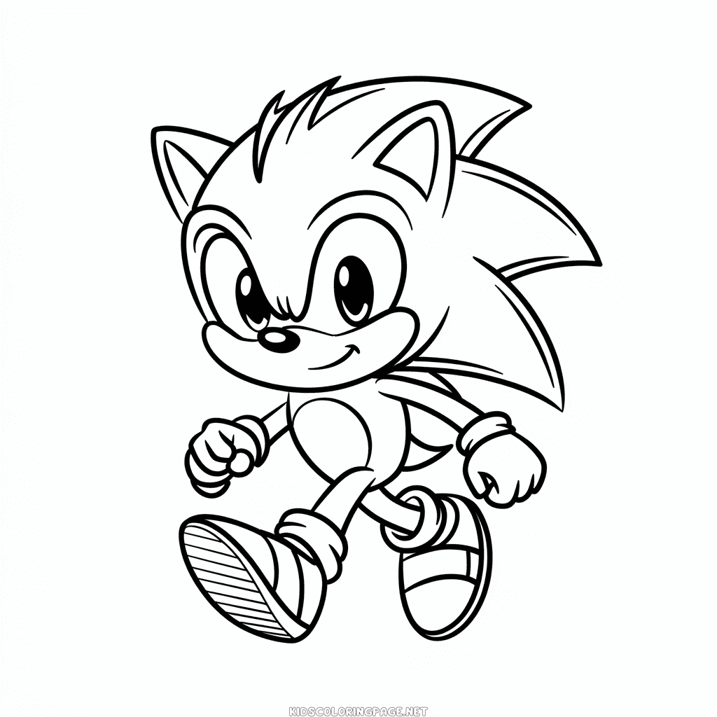 Happy sonic coloring page