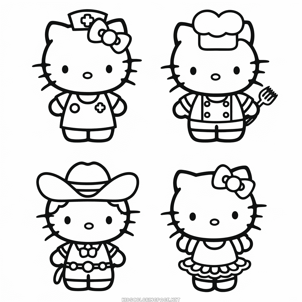 Hello kitty clothes coloring page