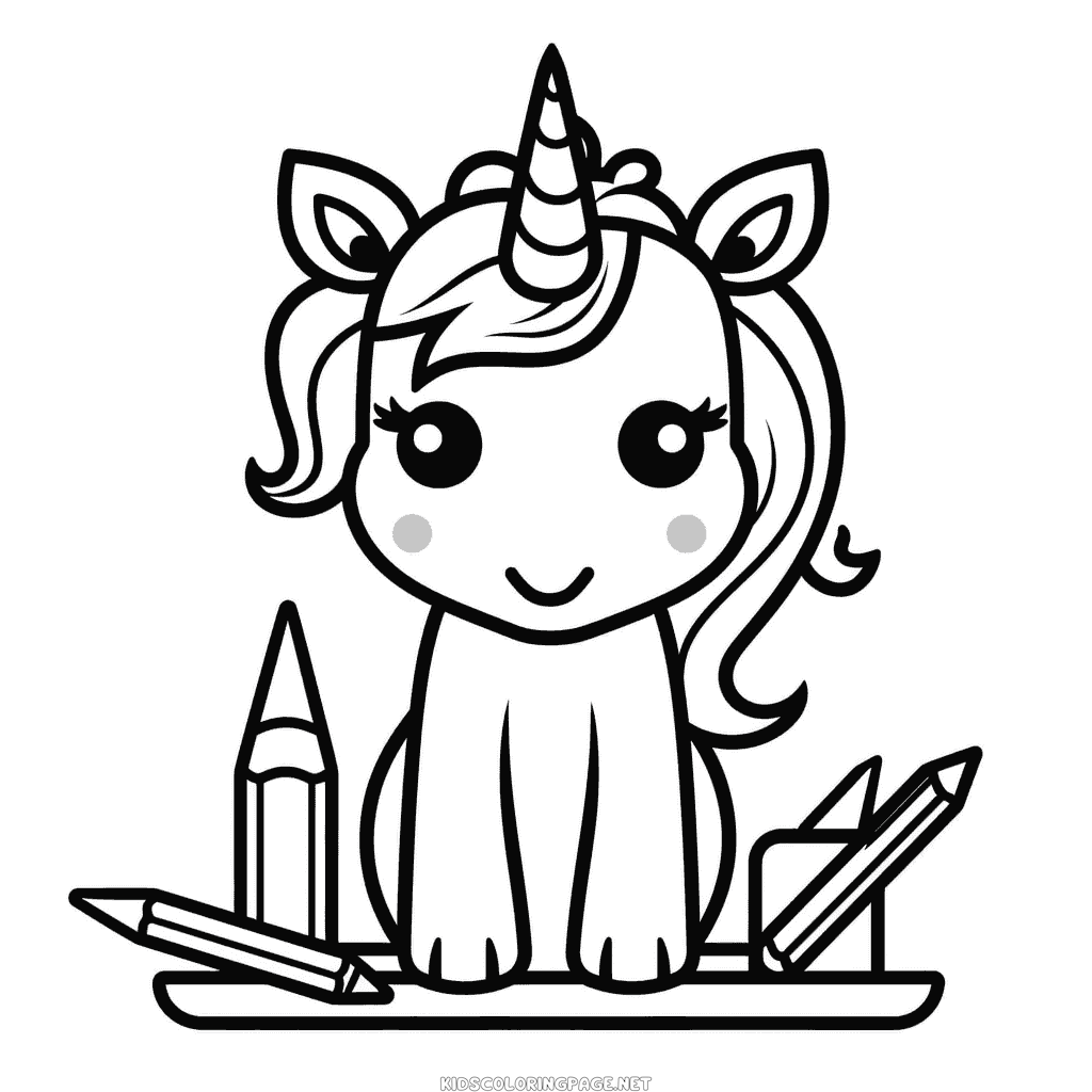 Kindergarten Unicorn coloring page