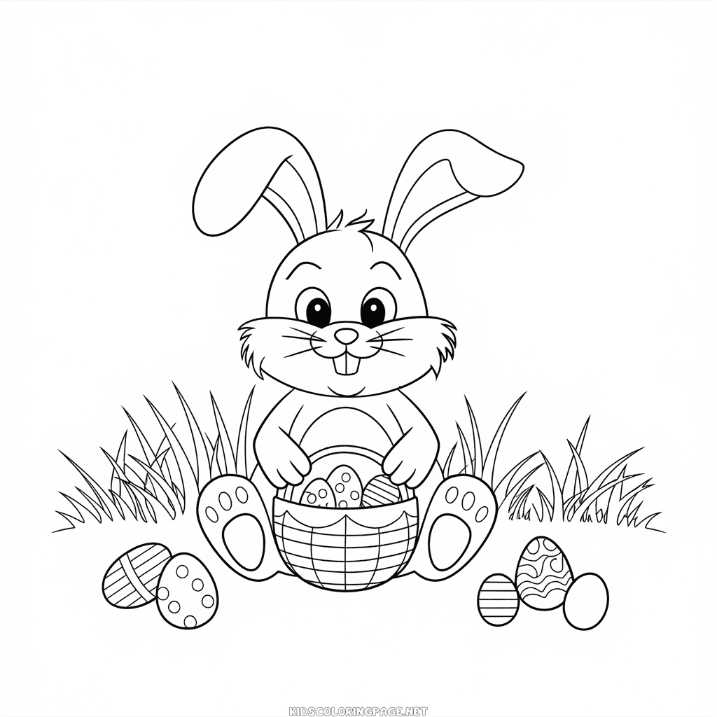 Playful Easter Bunny coloring page