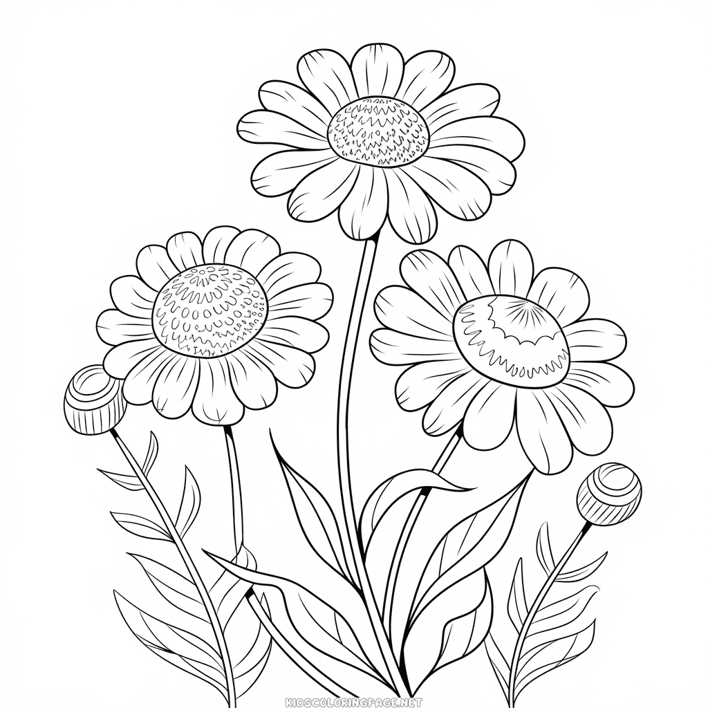 Scabiosa flower coloring page