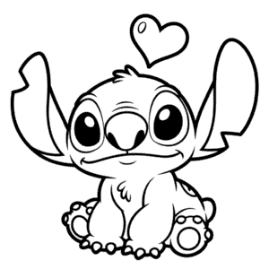 Adorable Stitch Coloring Page