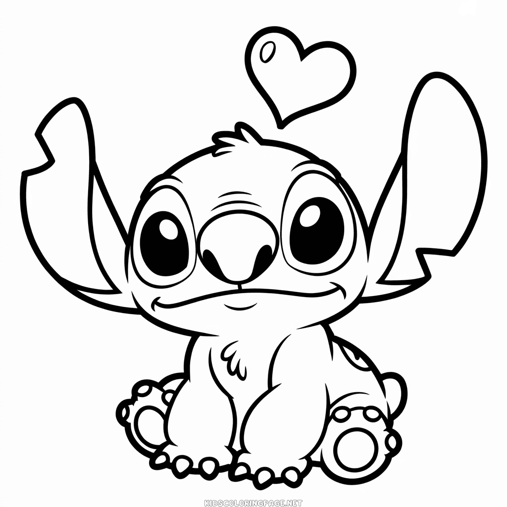 Adorable Stitch Coloring Page