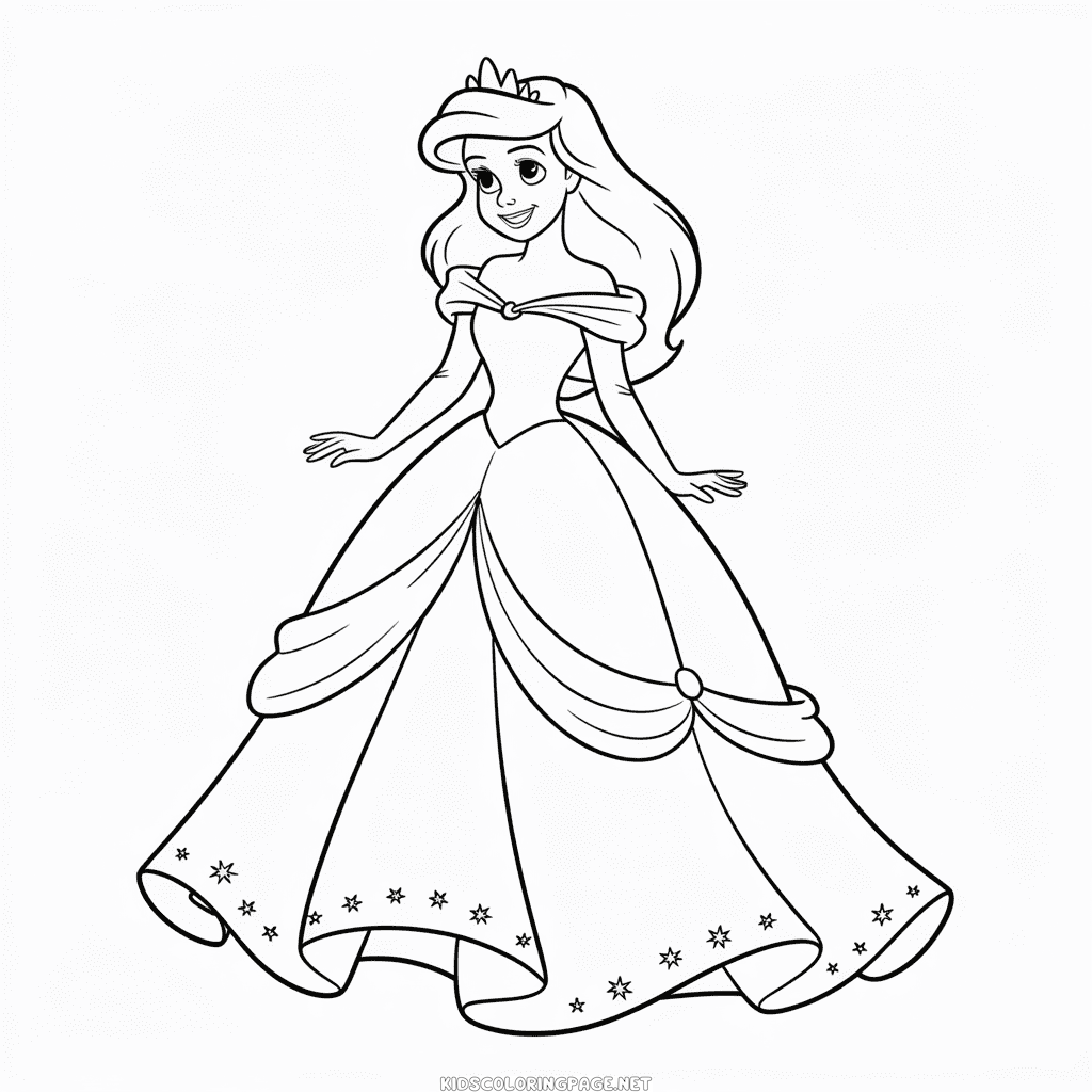Ariel Dress Coloring Page