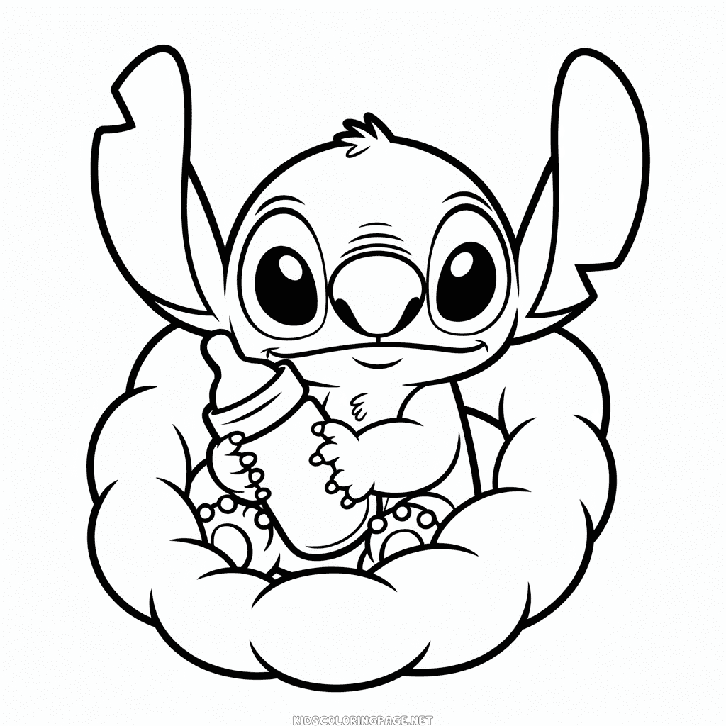 Baby Stitch Coloring Page