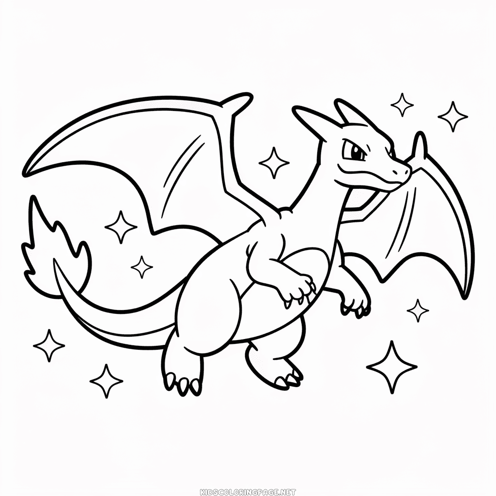 Blue Charizard Coloring Page