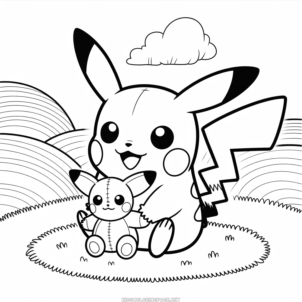 Chibi Pikachu Coloring Page