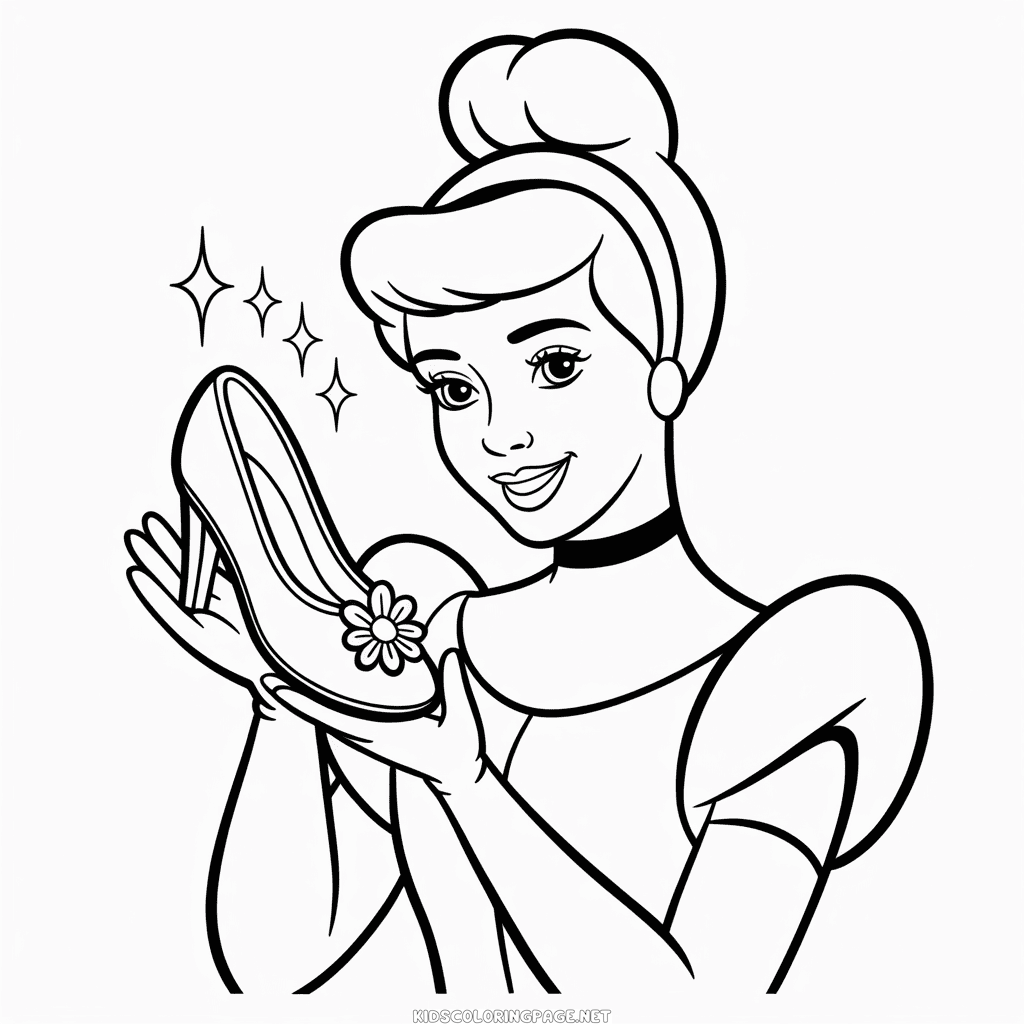 Cinderella Glass Slipper Coloring Page