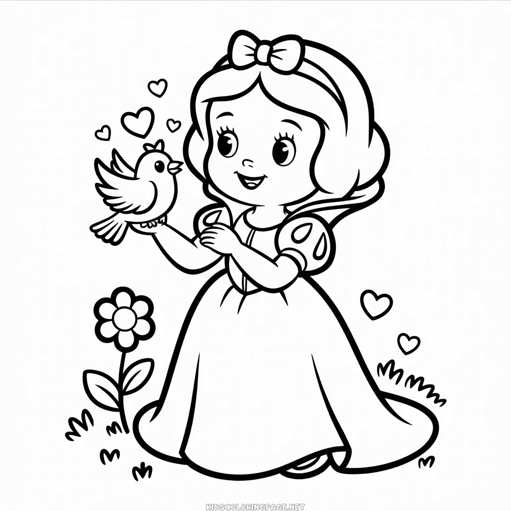 Cute Disney Snow White Coloring Page