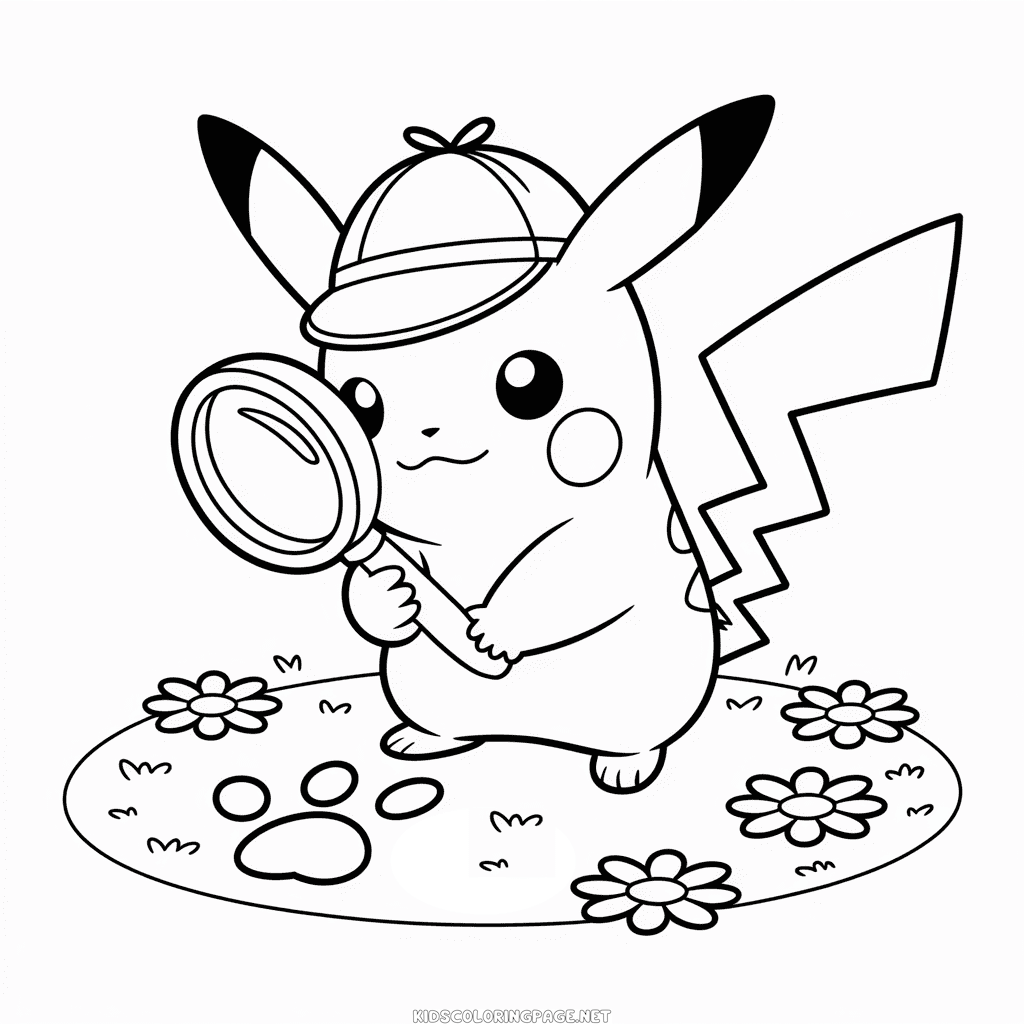Detective Pikachu Coloring Page