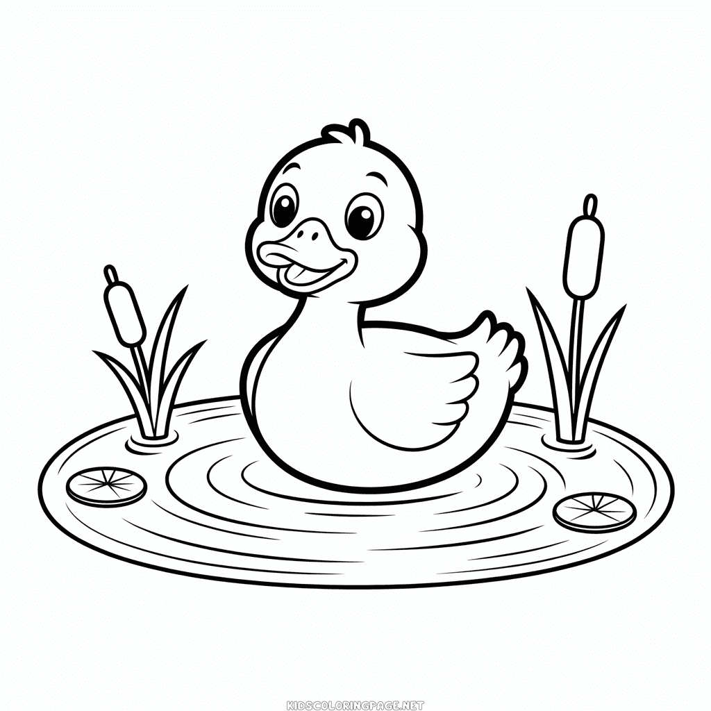 Easy Duck Coloring Page