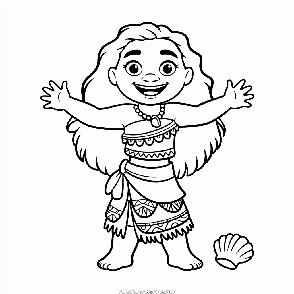 Easy Moana Coloring Page