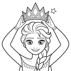 Elsa Crown Coloring Page