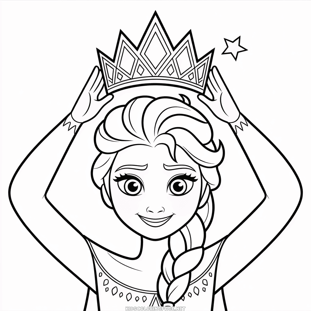Elsa Crown Coloring Page