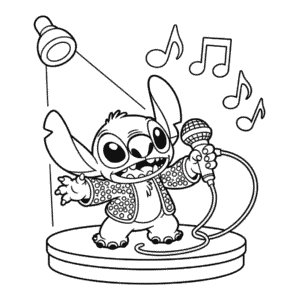 Elvis Stitch Coloring Page