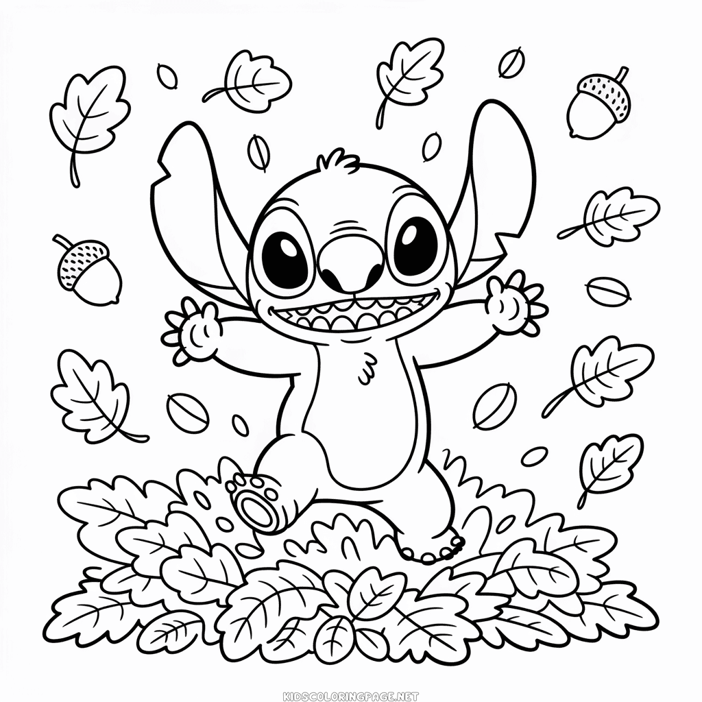 Fall Stitch Coloring Page