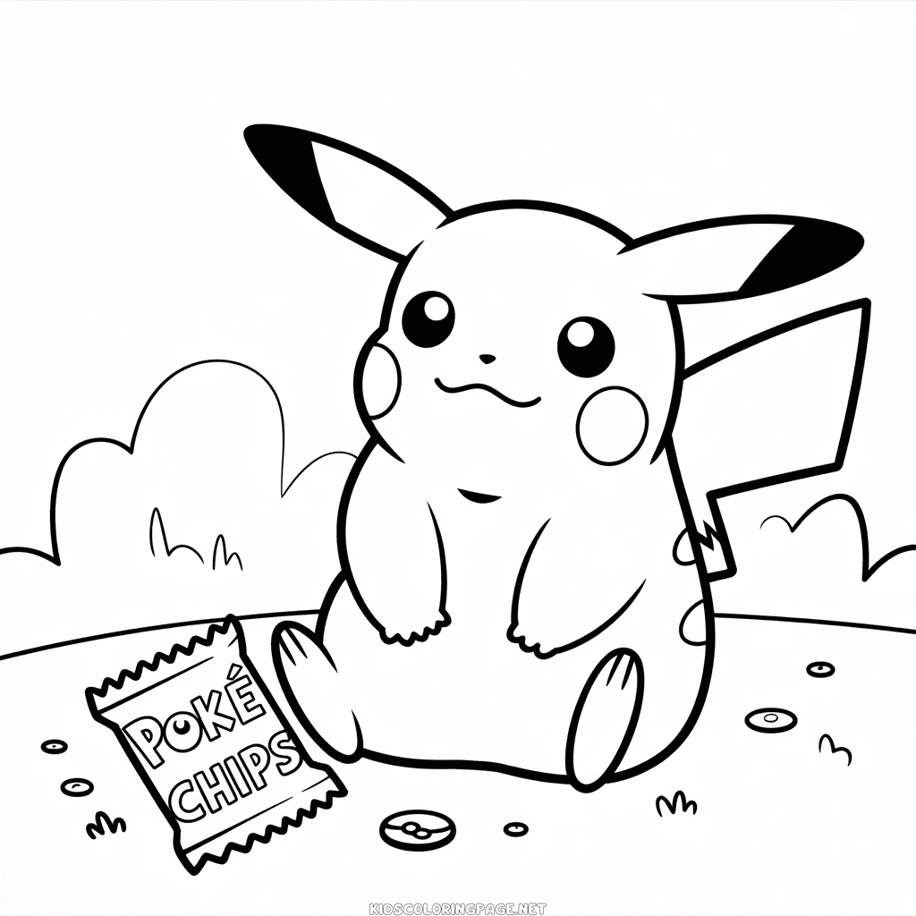 Fat Pikachu Coloring Page