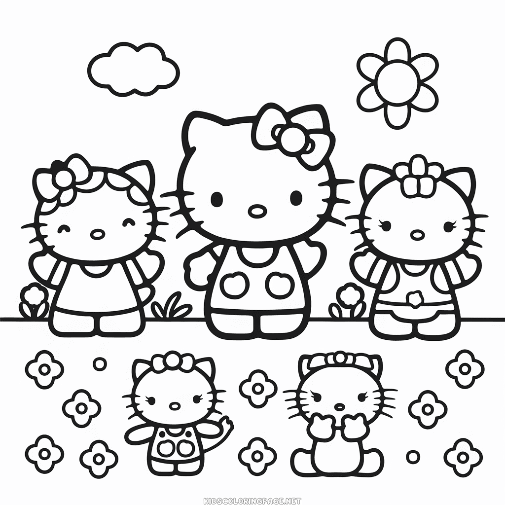 Hello Kitty and Friends Coloring Page
