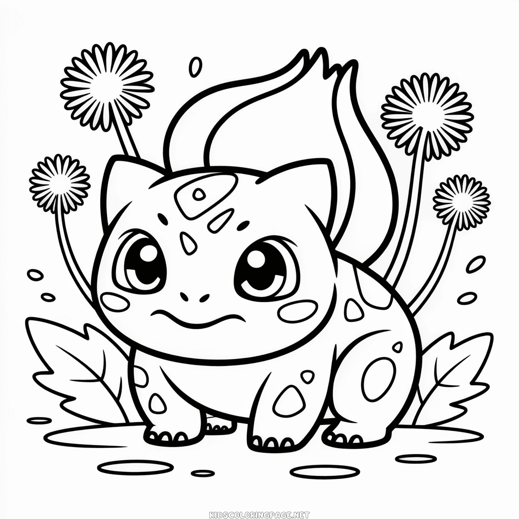 Kawaii Bulbasaur Coloring Page