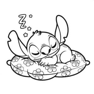 Sleeping Stitch Coloring Page