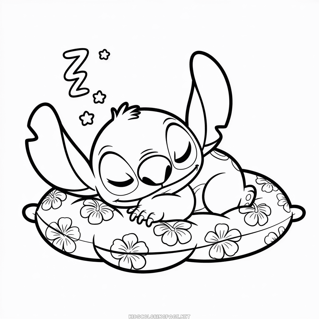 Sleeping Stitch Coloring Page