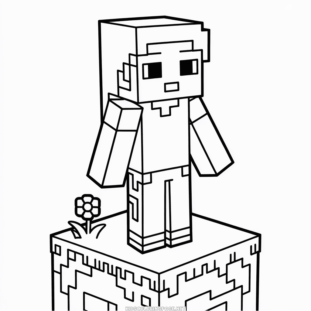 Alex Minecraft Coloring Page