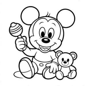 Baby Mickey Coloring Page