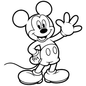 Black and white Mickey Mouse Coloring Page