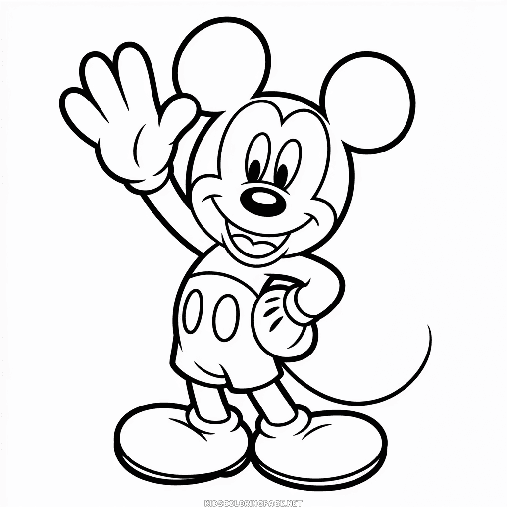 Cartoon Mickey Mouse Coloring Page