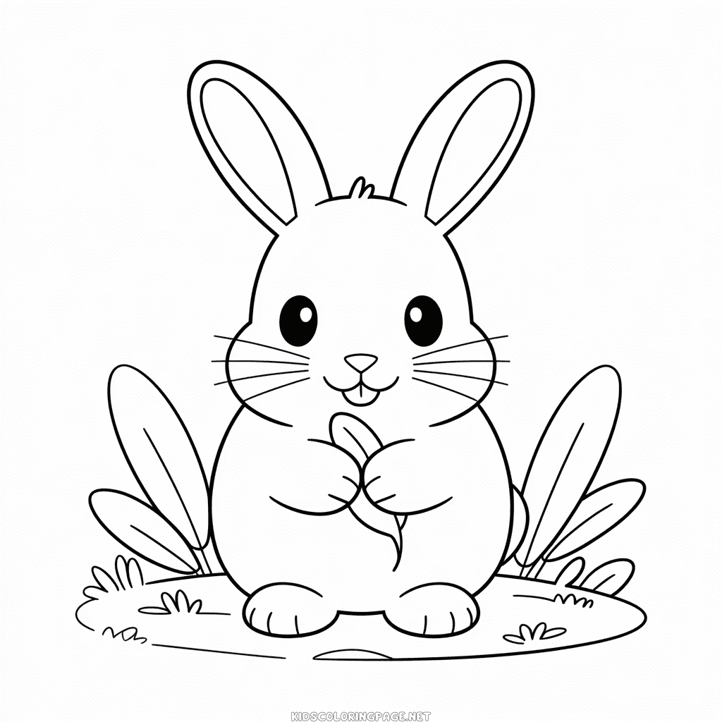 Cute Rabbit Coloring Page